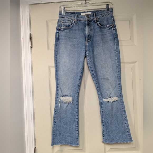 MOTHER The Insider Step Crop Fray Jeans In The Problem With Miracles Sz 25 - Picture 3 of 13